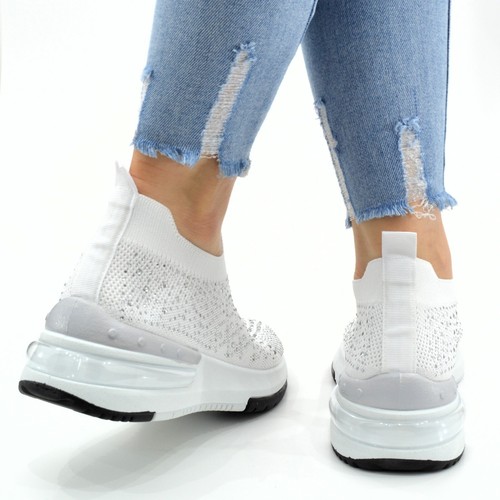 Zapatillas de deporte para mujer blancas blancas - Imagen 4 de 5