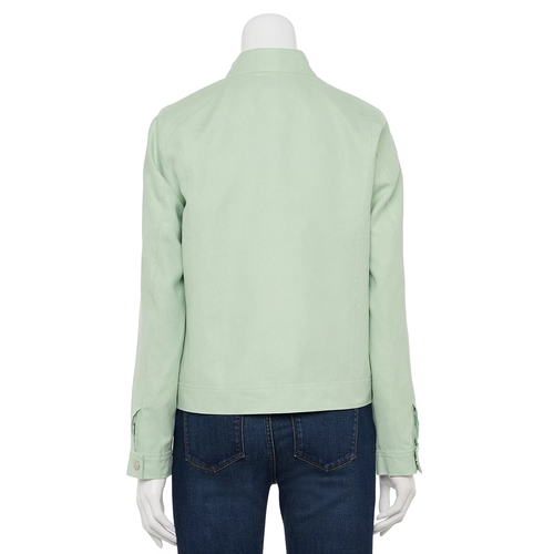 Women's Large Apt. 9 Long Sleeve Moto Jacket in Pearberry Green Retail $68.00 - Picture 2 of 8