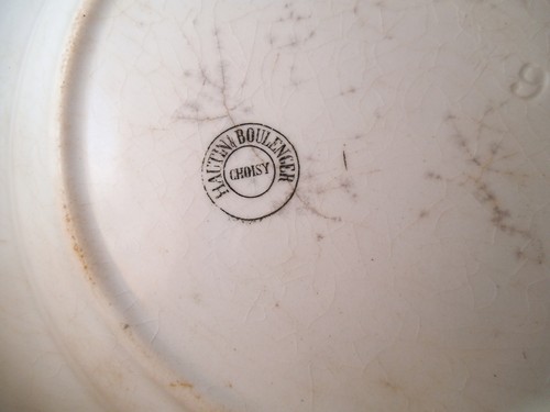 Vintage Hautin & Boulenger Choisy France Plate Black Transfer Les Canotiers - 第 9/9 張圖片