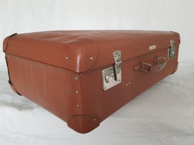 Travel Suitcase Vintage Big Brown German Echt Vulkanfiber Rare Suitcase Luggage