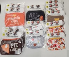 Lot of 15 Thanksgiving Face Mask Protectors Adult Kids Safety accessory NEW