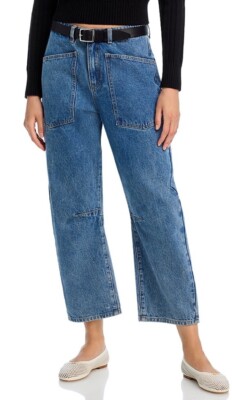 Steve Madden Women's Haniel High-Rise Barrel-Leg Jeans Small 