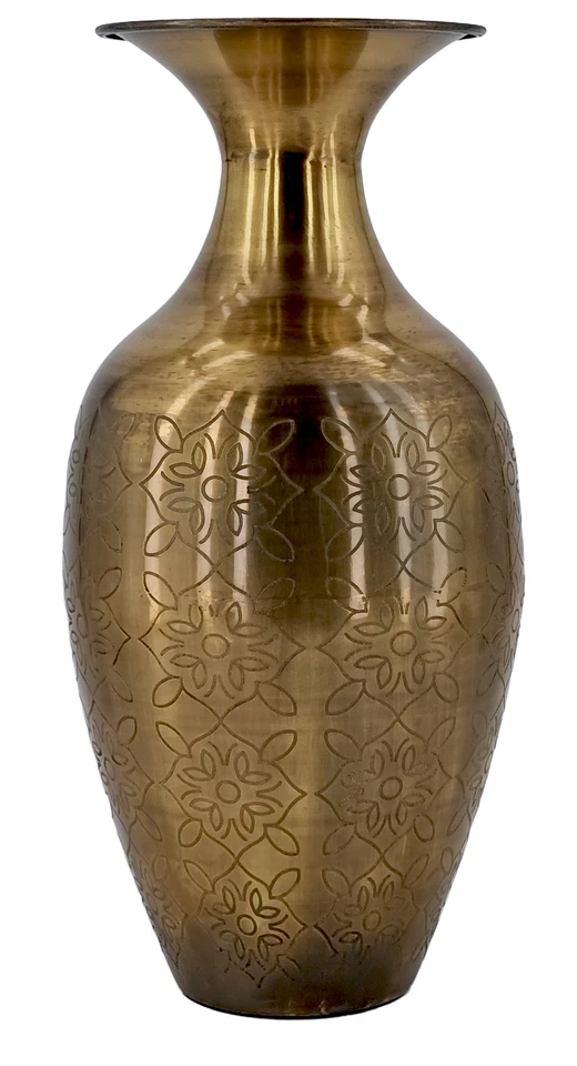 Vase Metall Dekovase Amphore Metallvase Tischvase Tischdeko Muster Massiv gold - Bild 2 von 4
