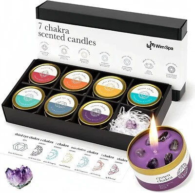 🕯️ Chakra Kerzen Set – 7er Set Geschenkset Duftkerzen Geburtstagsgeschenk Yoga - Bild 1 von 4