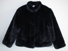 MANGO Girls Faux Fur Jacket Black 13 Years - ...