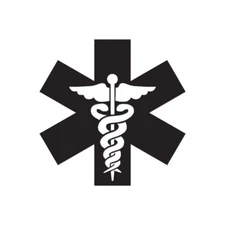 Caduceus Medical Symbol - Decal Sticker - Multiple Colors & Sizes - ebn3253