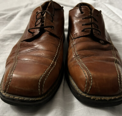 Ecco Mens Brown Leather Lace Up Oxford Dress Shoes Vibram  display picture 3