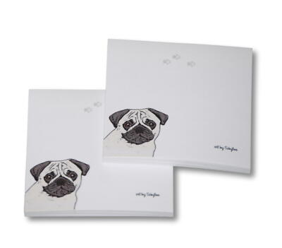Pug Sticky Notes Notepad - Fawn - 100 Sheets