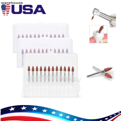 AZDENT USA Dental Brownie Polishers Friction Grip FG Burs Mini Points 1.6mm 12pcs /Box
