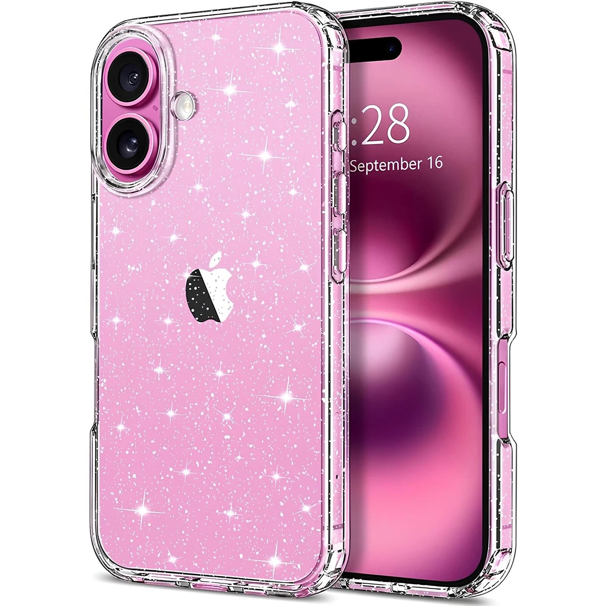 Cover Trasparente IPhone 15 Custodia Glitter Antiurto Per IPhone - Compatibile Con Molti Modelli (11, 12, 13, 14, 15, 16, 17 Pro Max) | Cover Protettiva E Fashion Custodia IPhone In Pelle