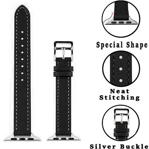 Ultra-narrow Genuine Leather Strap For Apple Watch 6 SE 38/44MM iWatch 7 41/45mm - Zdjęcie 7 z 21