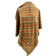 ETIENNE AIGNER STRIPES BROWN SQUARE silk scarf 34 in A56