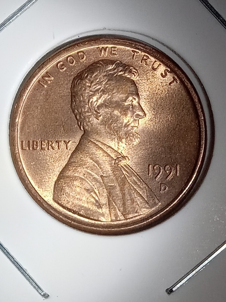 1991 D Lincoln Cent With Doubled Die Obv. And Rev., Columns