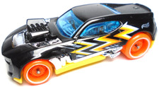 2020 HOT WHEELS TWINDUCTION BLACK 1:64 DIECAST 2 5/8" CAR W YELLOW ORANGE & BLUE