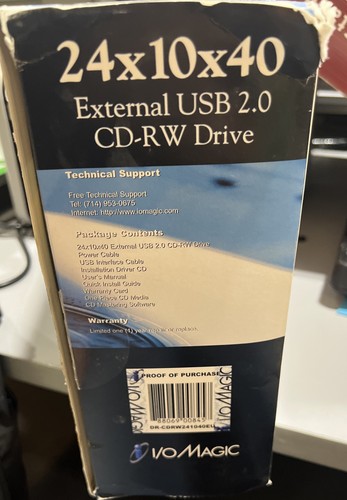 I/O MAGIC 24x10x40 INTERNAL CD REWRITABLE DRIVE NEW & SEALED - Picture 2 of 5