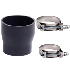 3" to 2.75" inch Black Silicone Reducer Coupler Turbo Pipe w/ 2x T-Bolt Clamps
