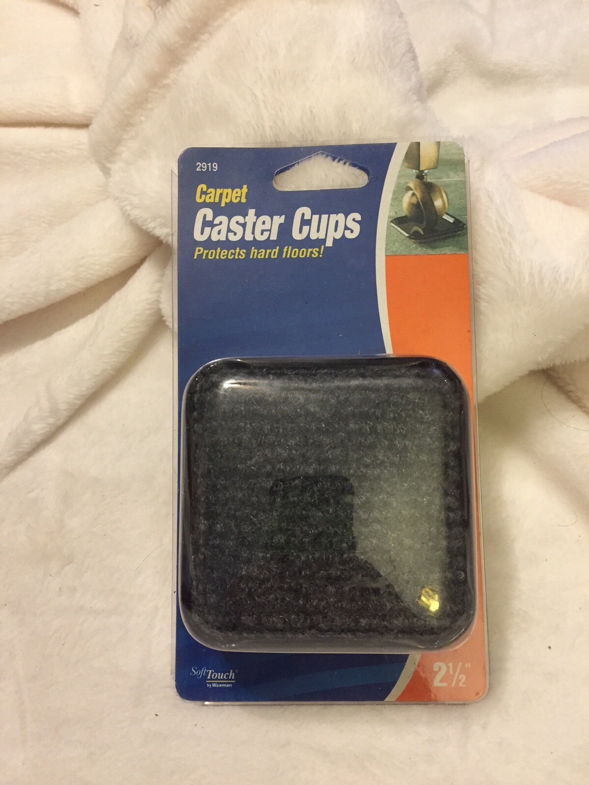 Waxman 4 Pieces 21/2" / 64mm SQUARE CARPET CASTER CUPS Protect Hard