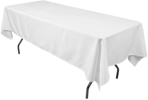 Craft & Party Premium Polyester Tablecloth 60" x 126" Rectangle White NEW! FAST! - Picture 1 of 5