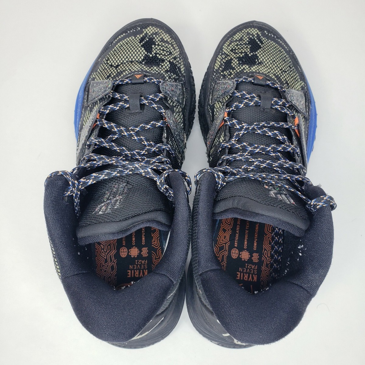 🏀Nike Kyrie 7 'Grind' Black Lime Ice Total Orange Mens Size 8