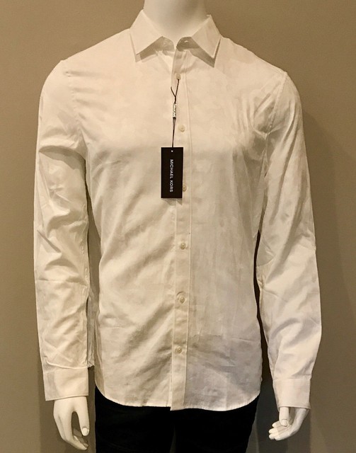 michael kors mens white dress shirt