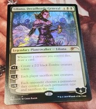 1x FOIL STAINED GLASS Liliana, Dreadhorde General MTG SLD Secret Lair NM