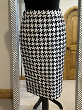 Michael Kors New Black/White Houndstooth Pencil Skirt US 2