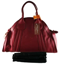 La Gioe Di Toscana Women's Dome Shoulder Bag, Leather, Maroon, X-Large