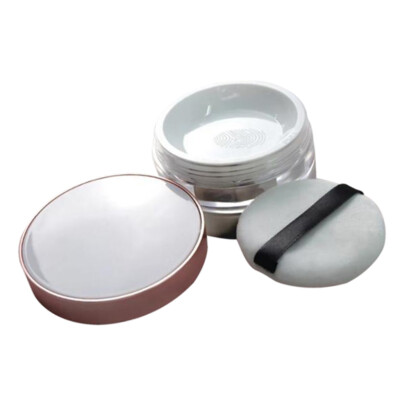NICENEEDED Leere Puderdose Mit Schwamm – Refillbare Reise-Puderbox Für Loses Make-up, 4.6x6 Cm, Schwarz