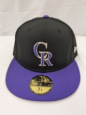 Colorado Rockies New Era 59FIFTY Cool Base ALT 2Tone Fitted Sz 7 3/8 Hat Cap