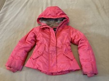Lands End 4 girls peach coral pink winter coat fleece lined