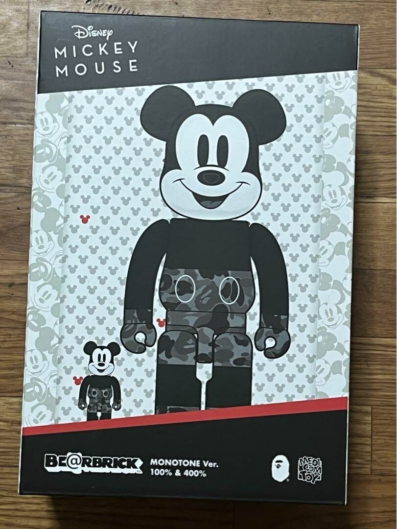 Medicom Toy BE@RBRICK BAPE(R) MICKEY MOUSE MONOTONE Ver. 100