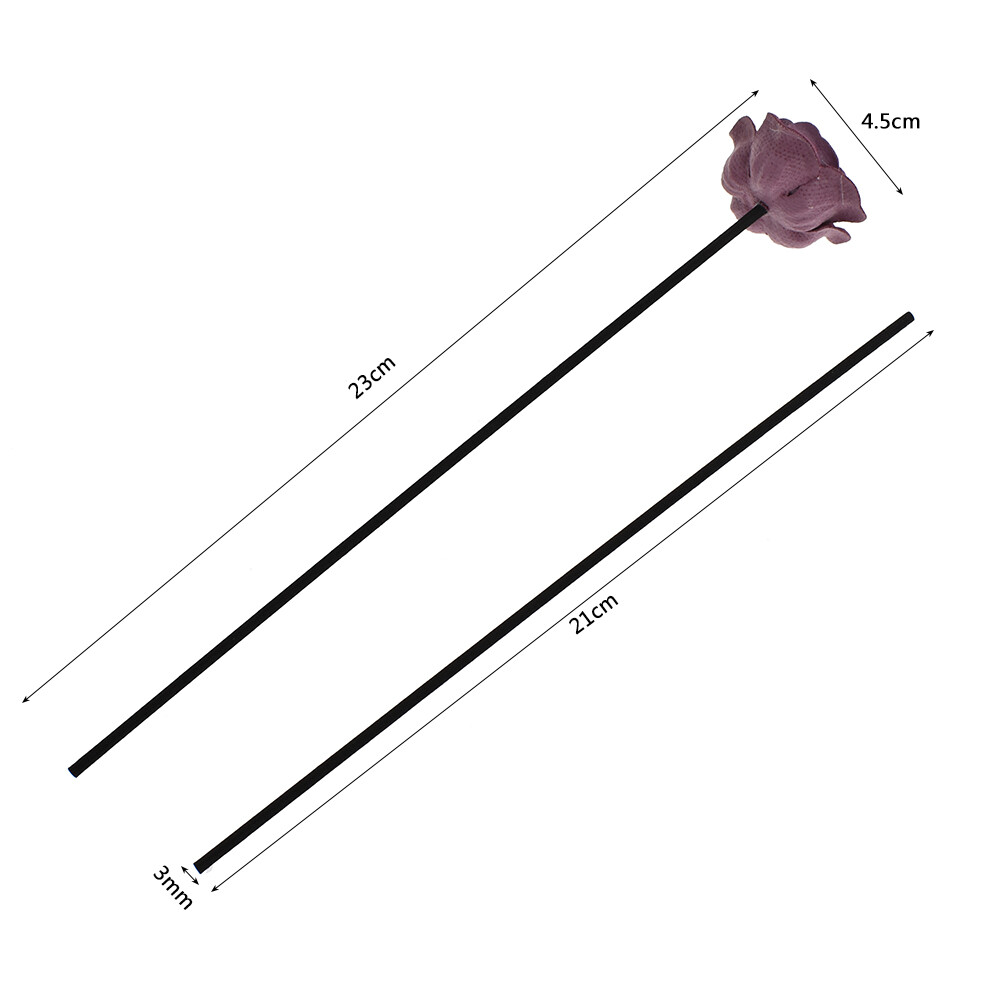 8Pcs Purple Rose Flower Reed Diffuser Fragrance Sticks Replacement