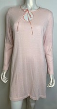 Michael Kors Pink Nightgown Womens L Ribbed Long Sleeves