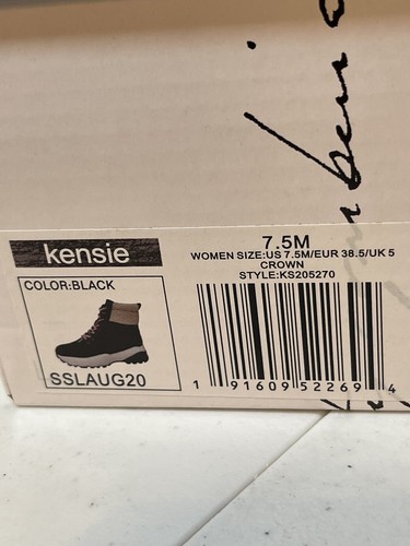KENSIE ""Crown"" #KS205270. Botas blancas y negras. Talla 7,5M. Recorte de piel sintética. NUEVO. - Imagen 10 de 11