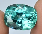 15.95 Ct Natural Green Blue Paraiba Tourmaline Certified Cushion Loose Gemstone