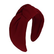 Burgundy Wide Non Slip Fashion Top Knot Knotted Headband Hair Accessories Band