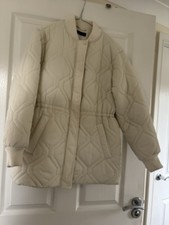 NEW F&F Tesco Ladies Winter Coat Off-white Size 6 Jacket Quilted Padded
