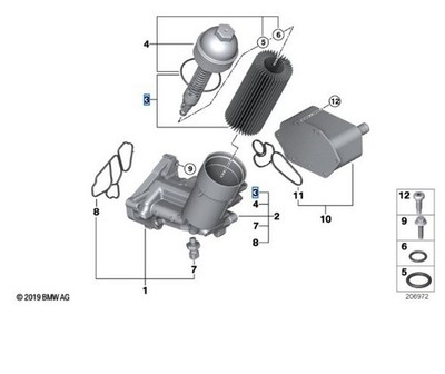 Ölfilter 11422247392 E46 330d E39 525d 530d X5 E53 3.0D Original BMW 11428513375