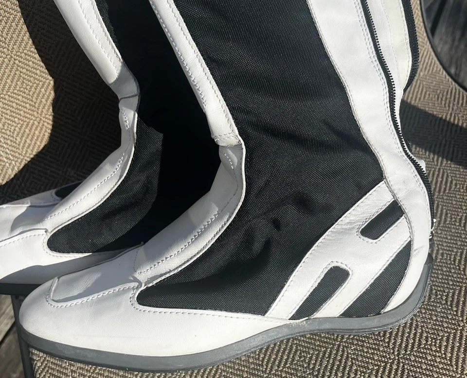 Bota Hudson De Colección Rara Moto Cuero Cremallera Mujer Talla 7 Pasarela Alta Moda Foto 4 de 4