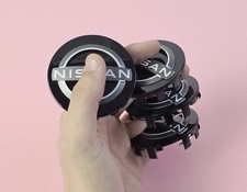 Set Of 4 63mm Nissan Rogue Kicks Ariya Z Wheel Center Hub Caps Black Grey 2.5