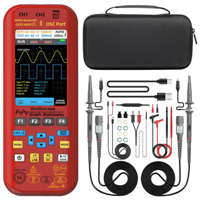 50MHz Dual Channel Oscilloscope Multimeter with TFT LCD & Rechargeable Battery