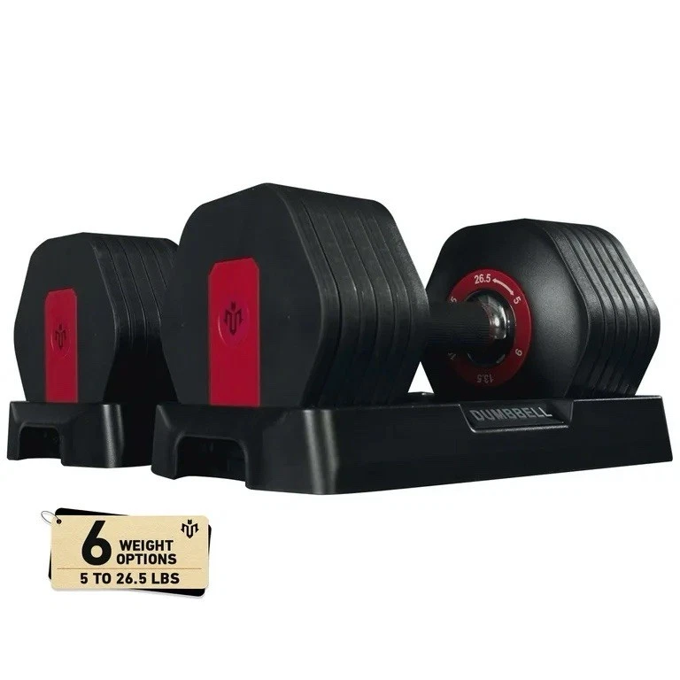 Mikolo 53LB(26.5LB*2) Adjustable Dumbbells Set of 2, 5LB-26.5LB