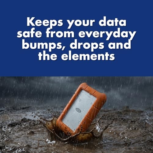 LaCie (LAC9000633) Rugged Mini 4TB External Hard Drive Portable 4TB, Orange - Afbeelding 3 van 10