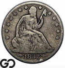 1855-O Seated Liberty Half Dollar w/ Arrows, Better New Orleans Date