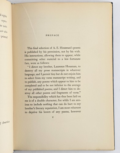 More Poems (1936) A. E. Housman Poetry - Hardcover, Knopf - Picture 6 of 15