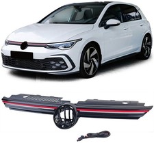 Sport Kühlergrill mit roter Leiste beleuchtet für VW Golf 8 ab 2019
