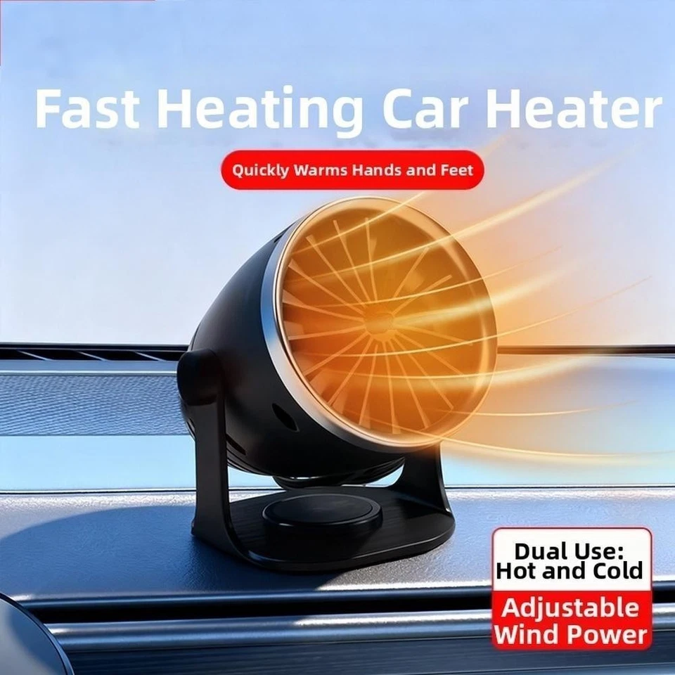 12V Car Heater with Dual Heating Cooling Functions Hot Cold Air Defrost Defog - Image 2 of 4