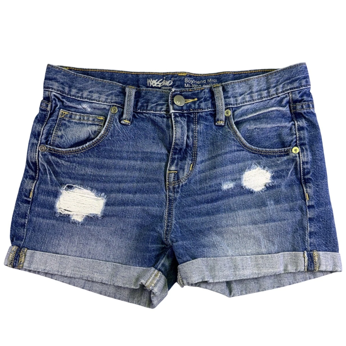 Short En Jean Taille Haute Mossimo Femme – US 14 XL W32 – Bleu Coton XD10