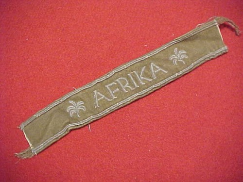 WWII GERMAN AFRIKA CUFF TITLE ~ ESTATE ITEM
