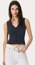 Rag Bone Striped Button Knit Blouse In Navy Stripe Size Small Rag Bone Striped Button Knit Blouse In Navy Stripe Size Small